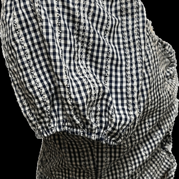 Navy Gingam Top L - Picture 2 of 4